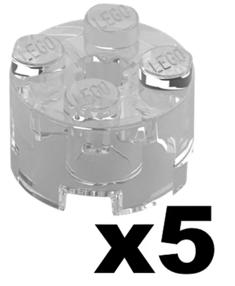 Lego ROUND BRICKS Clear Transparent with Axle 2 x 2 Qty 5 Part 3941 TR1