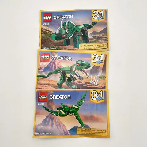 Lego Creator 3 In 1 Instruction Manuals Only Dinosaurs 31058 Lot Of 3 Books 2017