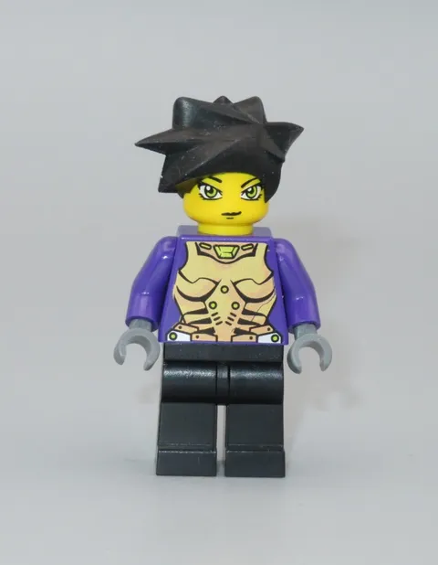 LEGO Rare Hitomi Exo Force minifigure 8107 black Spiky Hair purple
