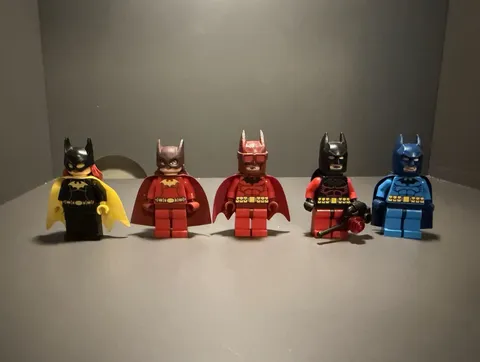LEGO Batman Custom Minifigure Lot - Mercury Customs Batman W Box and Others