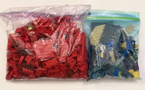 LEGO Red Bricks & Misc Assorted Pieces Approximately 2 1bs Bulk Lot Authentic