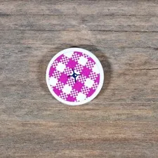 LEGO Friends White Tile Round 2x2 Cushion Magenta Checkered Sticker 14769pb533