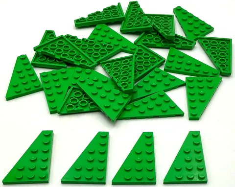 Lego 25 New Bright Green Wedge Plates 6 x 4 Stud Left Parts