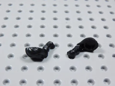 LEGO Lot of 2 Black Narrow Swept Back w/ Ponytail Hair Minifig BQ