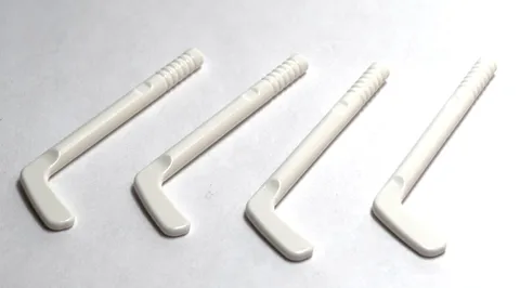 Lego - Minifigure Utensil - Lot of 4 - White, Hockey Stick