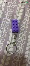 purple lego brick keychain 