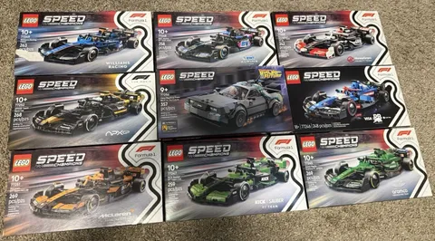 LEGO Speed Champions F1 Formula 1 Lot of 9 Sealed Sets + Back to the Future