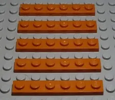 Lego Plate 1x6 Dark Ochre 5 Pieces
