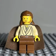 LEGO Star Wars Episode 1 sw0027 Qui-Gon Jinn Yellow Head Minifigure 3H