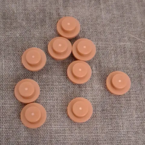 LEGO Tan Round Plate Plastic Pieces Parts Bulk Lot of 8 (8pc)