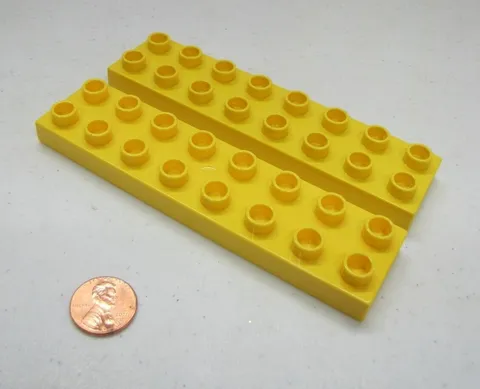 Lego Duplo 2 THIN 2x8 YELLOW BRICKS BLOCKS Building Block House Town Farm