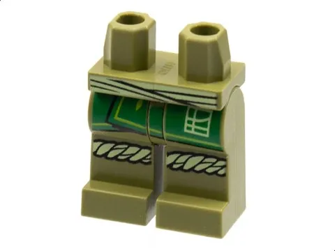LEGO® Part 970c00pb1308 - Hips and Legs with Tan Sash and Knee Wrappings