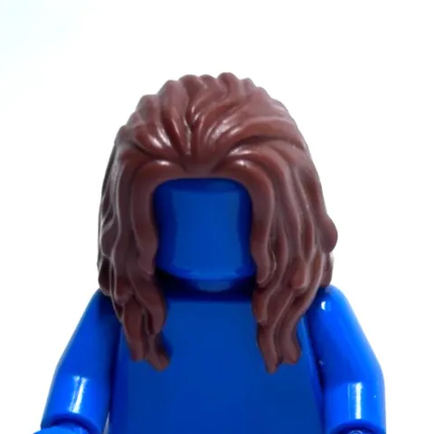 Lego - Minifigure Hair - Brown, Over Shoulder, Long, Swept Back