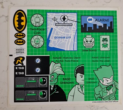 Lego BATMAN 7783 BATCAVE: PENGUIN MR FREEZE INVASION STICKER SHEET ONLY