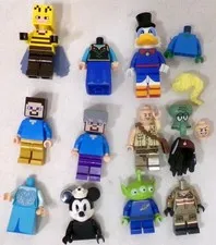 LEGO Cartoon And Minecraft Lot Steve Scrooge Alien Anna Indiana Jones Beekeeper