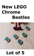 New LEGO Bug Beetle CHROME BLUE Trans Clear Background Super AWESOME Insects