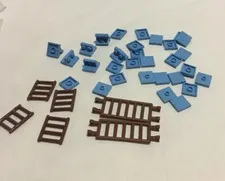 Lego Brown And Blue Lot Of Pieces