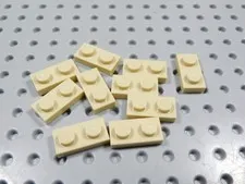 LEGO Lot of 10 Tan 1x2 Plates BC