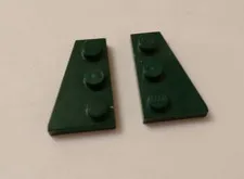 Lego x1 Set, L/R, Dark Green 2x3 wedge Plates, 43722, 43723 (028-266)