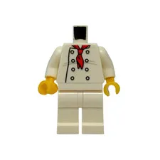 LEGO Chef Jacket 8 Buttons Red Neckerchief Torso Minifigure
