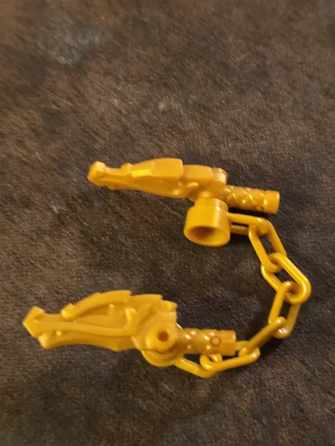 LEGO Pearl Gold Minifigure Stick Club Dragon Head Ninjago Minifig Toy Weapon x2