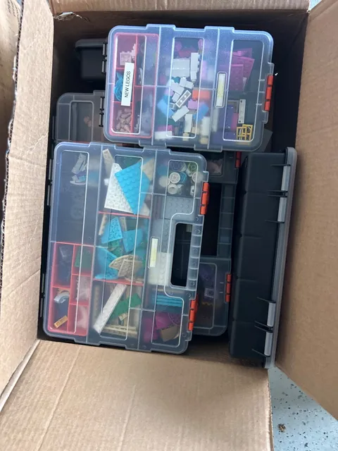 11 Organized LEGO Bins + Bases: Pieces from LEGO Friends, Disney, Star Wars, etc