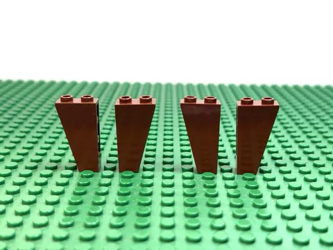 4x LEGO Reddish Brown Slope Inverted 75 2 x 1 x 3 10144 4738 #2449