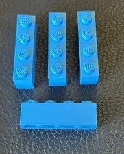 Lot Of 4 Lego 1x4 Brick 3010 Dark Azure Replacement Parts Set