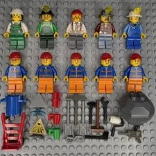 Lego City Construction Minifigures Lot and Accessories