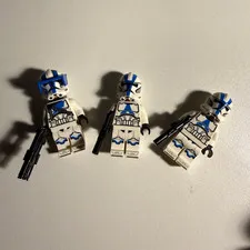 LEGO Star Wars 501st Legion Clone Trooper Minifigures Lot of 3 w/ Blasters