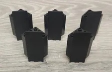 Lego 2345 Black 3 x 3 x 6 Corner Wall Panel Replacement Piece Part Lot Of 5
