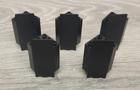 Lego 2345 Black 3 x 3 x 6 Corner Wall Panel Replacement Piece Part Lot Of 5