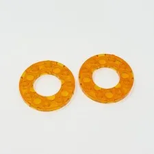 11833 LEGO Parts Plate Round 4x4 w/ 2x2 Hole TRANSPARENT ORANGE (2)
