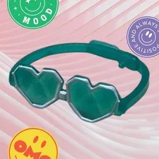 Barbie Doll GREEN heart Small Glasses Sunglasses Shades Ken Clone Bratz