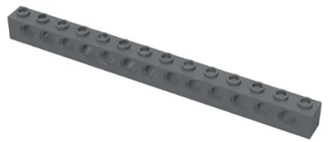 Lego Dark Bluish Gray TECHNIC Brick 1 x 14 with Holes Part 32018 T1