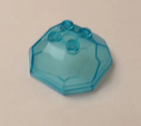 Lego x1 Trans Blue Rock 4 x 4 Octagonal Boulder, Top, 30293 (028-228)
