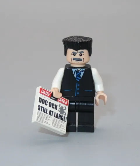 LEGO Spiderman J Jonah Jameson Doc Ock Daily Bugle Newspaper minifigure  4855