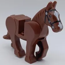 US🇺🇲 - LEGO Horse for Minifigures - Brown with Printed Halter