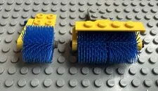 LEGO Yellow Street Sweeper Holder & Brush Along With Smaller Brush