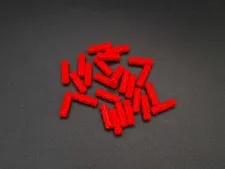 LEGO - 25x - Technic Pin - Axle 2L Notched - Red - Red - 32062