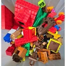 LEGO Duplo Bulk Lot 4lb Assorted Bricks Figures Wheels Roofs Baseplates Mixed