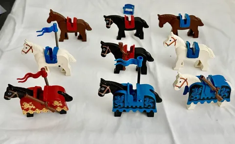 LEGO 6086 Castle Horse Bulk Lot w/ Barding & Saddles, Multicolor