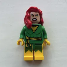 LEGO Phoenix Minifigure Red Hair Green Outfit Yellow Legs Plastic Figure