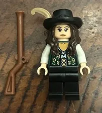 LEGO Pirates of the Caribbean Angelica Minifigure poc006- 100% Complete + Musket