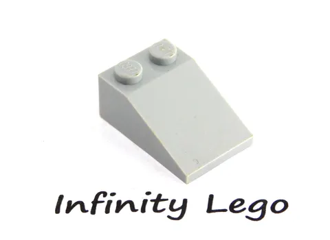10 LEGO Light Bluish Grey Slope 2 x 3 (25°) (3298) - 10 Pieces