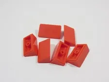 LEGO Lot of 6 Red 1x2x2/3 Slopes S6