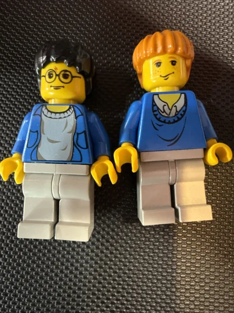 Lego Harry Potter Ron Weasley Blue Torso Shirt Figures Pair Mini Figures