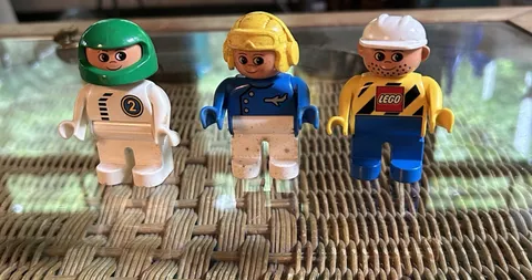 Lot Of 3 Lego Duplo Figures Racer Space Construction