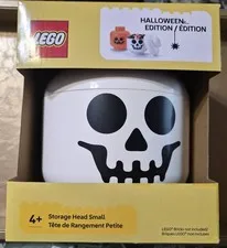 LEGO SMALL STORAGE HEAD HALLOWEEN EDITION WHITE SKELETON 7 INCHES NIB 