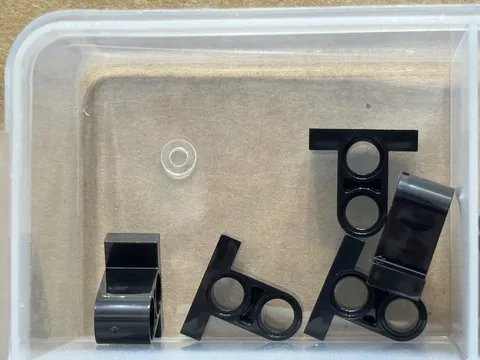 LEGO Parts - Black Technic, Pin Plate 1 x 2 Holes on Top - No 32530 - QTY 5